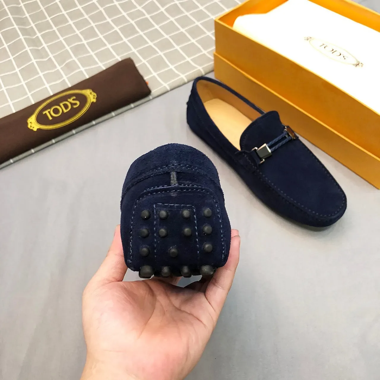 Tod's Horsebit Loafer Daim Bleu marine Homme 7