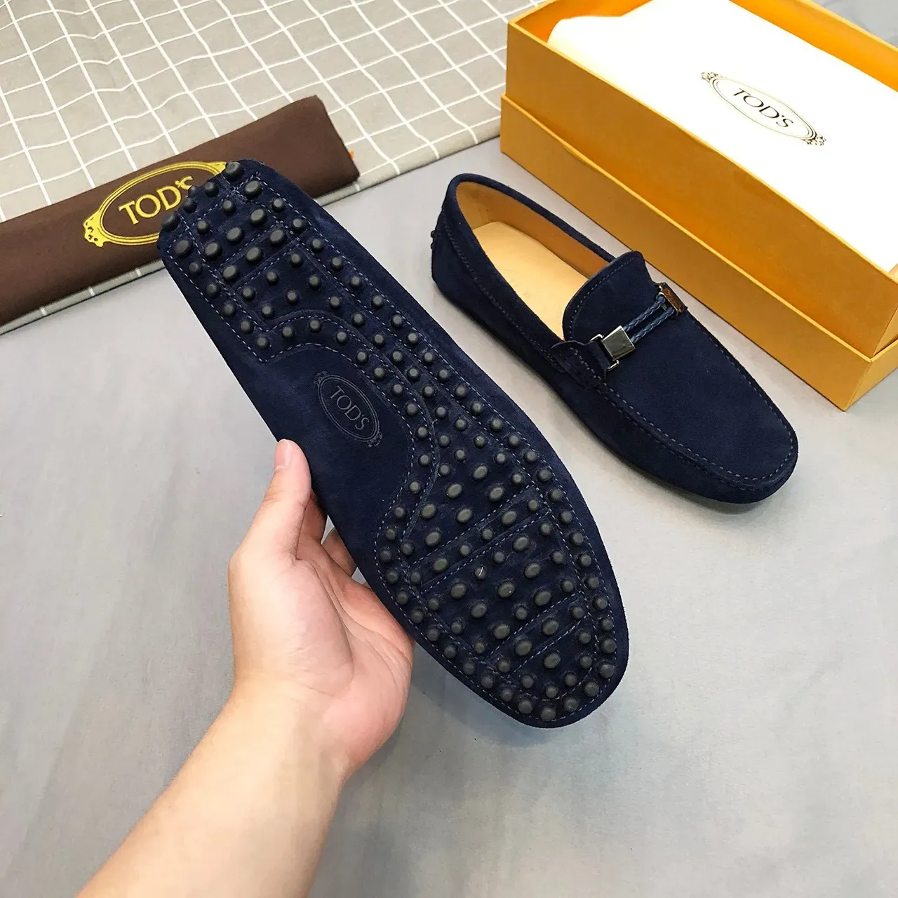 Tod's Horsebit Loafer Daim Bleu marine Homme 8