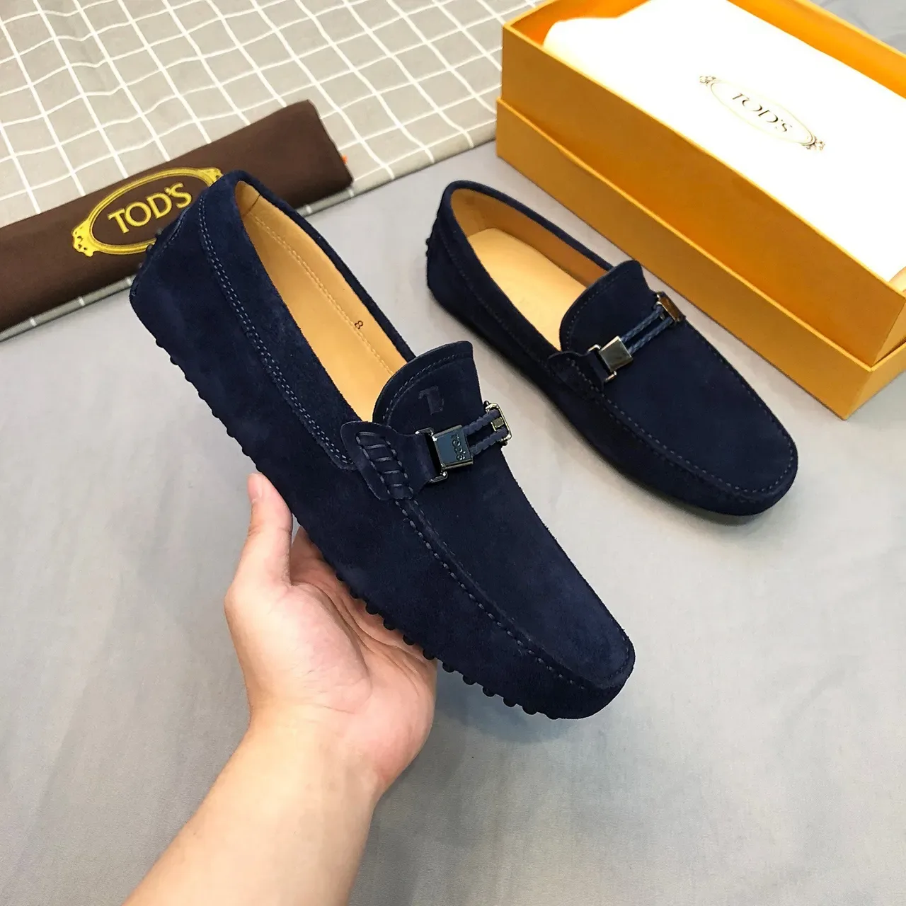 Tod's Horsebit Loafer Daim Bleu marine Homme 9