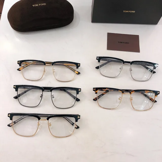 Tom Ford lunettes optiques marron doré semi sans bord ovale 4