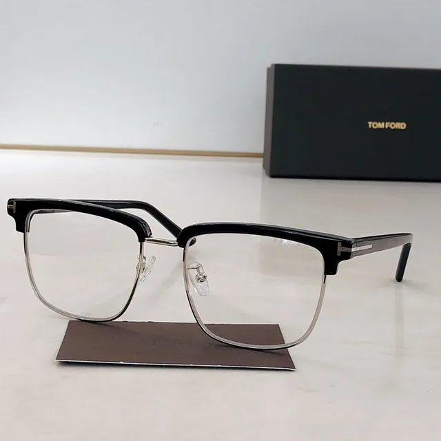 Tom Ford lunettes optiques marron doré semi sans bord ovale 5