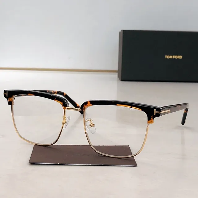 Tom Ford lunettes optiques marron doré semi sans bord ovale 6