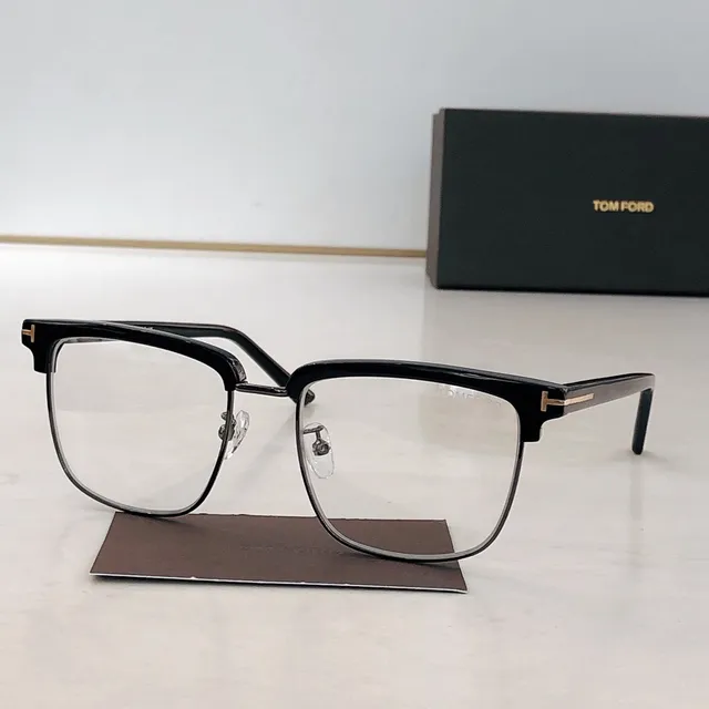 Tom Ford lunettes optiques marron doré semi sans bord ovale 9