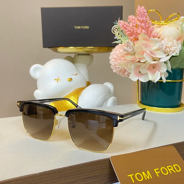 Tom Ford FT0841 Mason Lunettes de Soleil Noir et Or Semi-Rimless 9