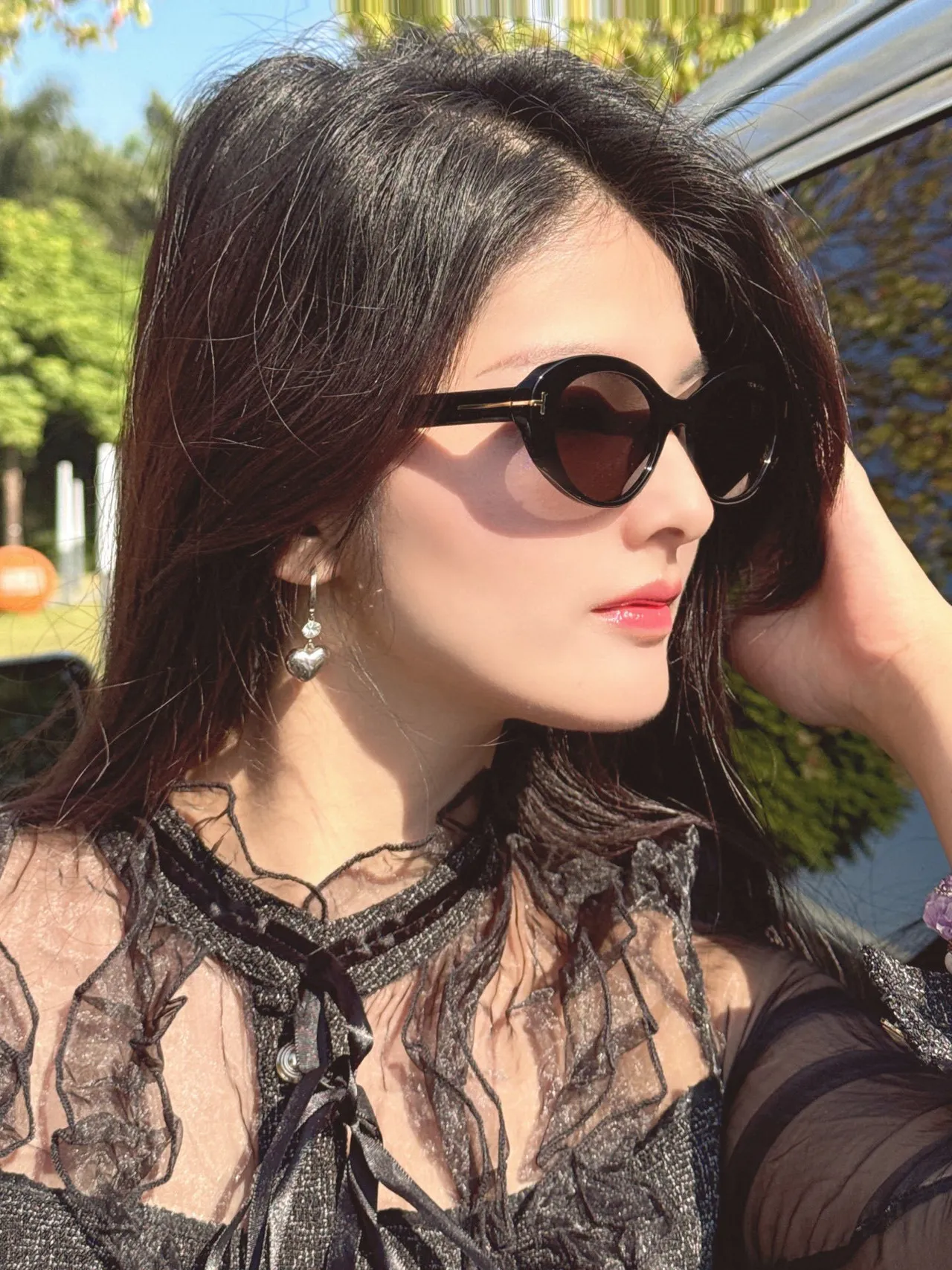 Tom Ford TF-1171 Black Oval Sunglasses 4