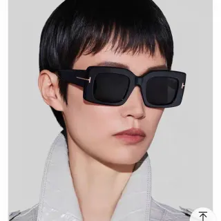 Tom Ford Tina Oversized Rectangular Matte Black Sunglasses