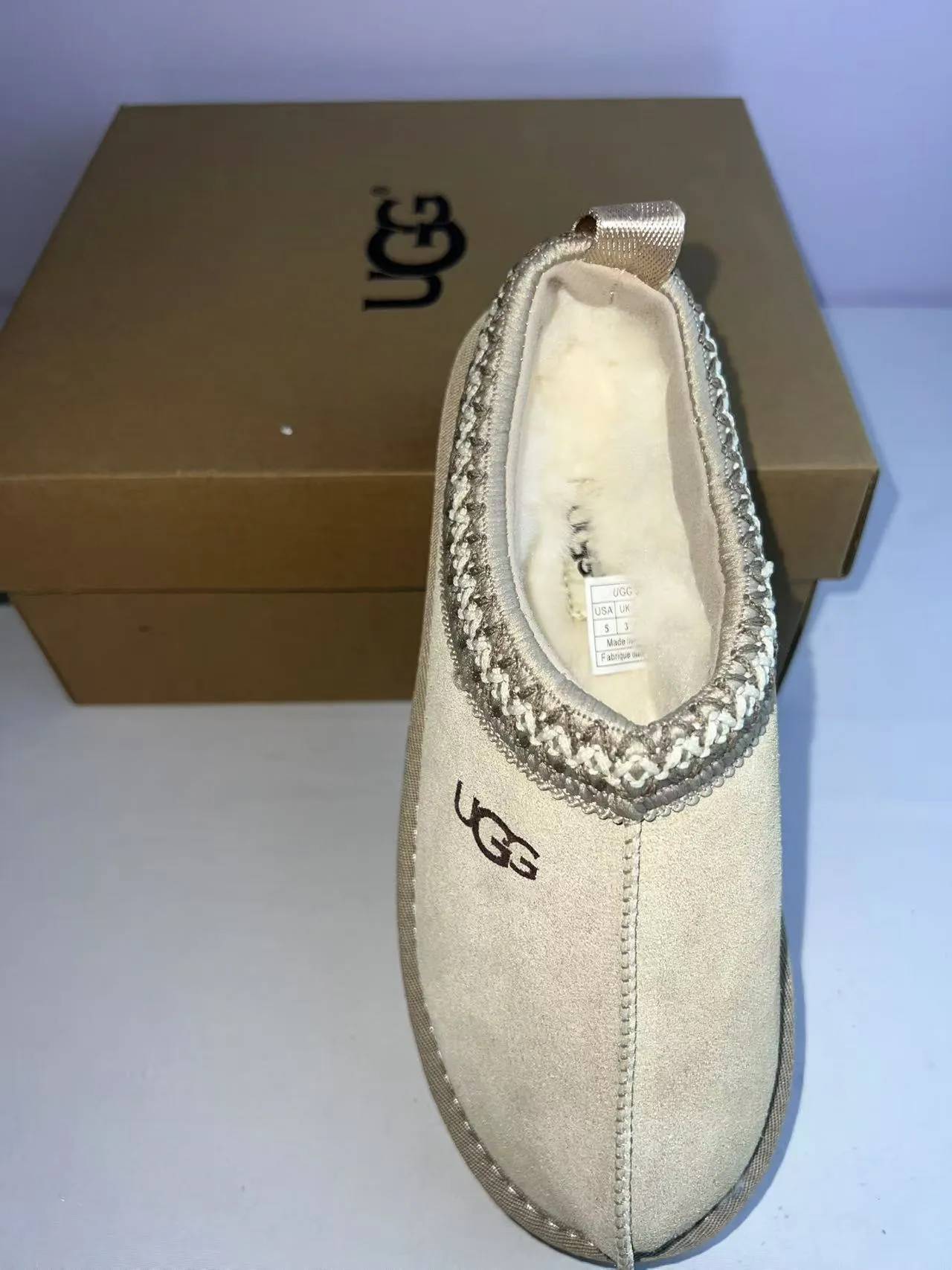 UGG بيج ذهبي قاعدة منصة ياقة تريكو محترفة أحذية كاجوال 4