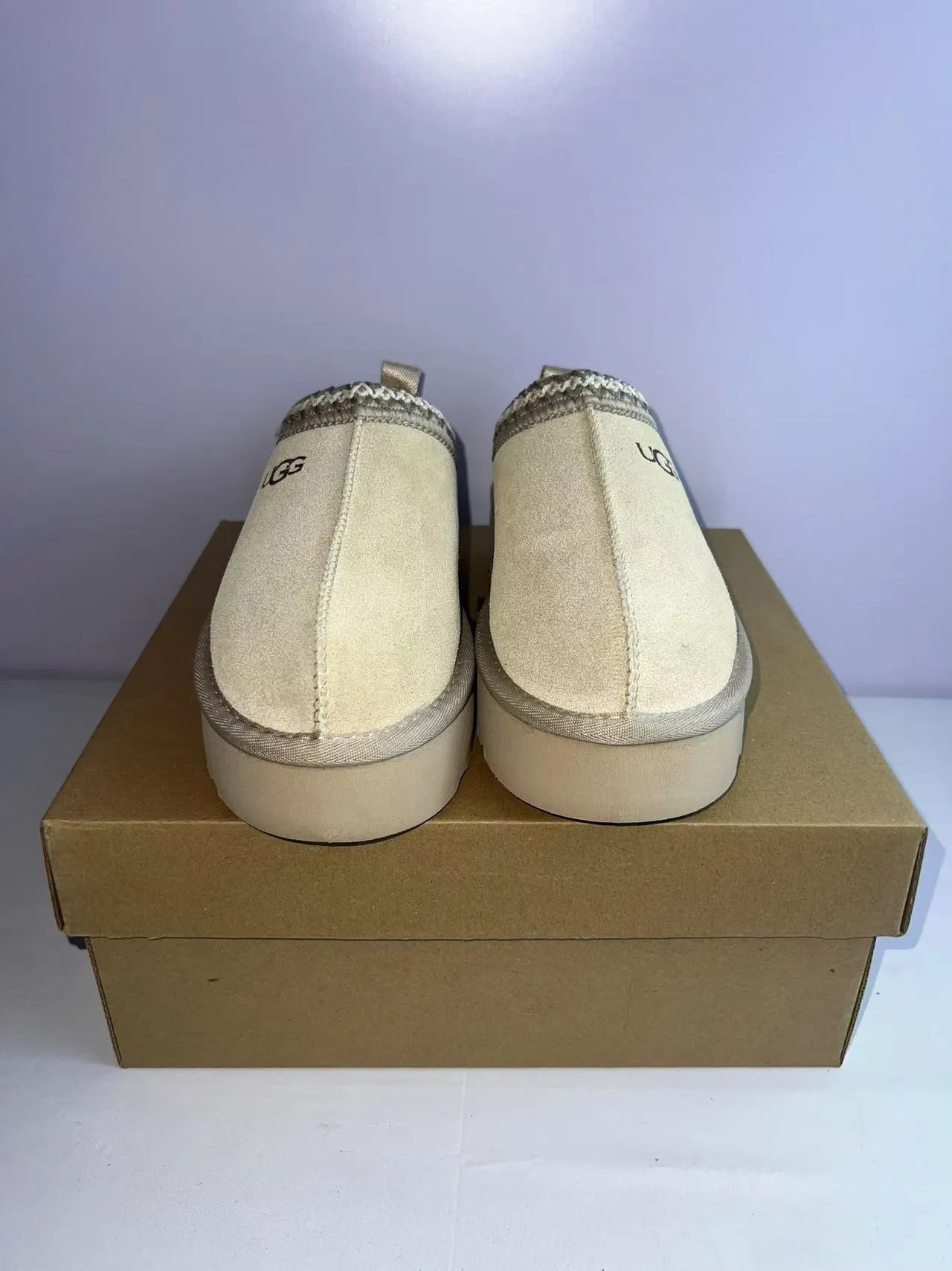 UGG بيج ذهبي قاعدة منصة ياقة تريكو محترفة أحذية كاجوال 6