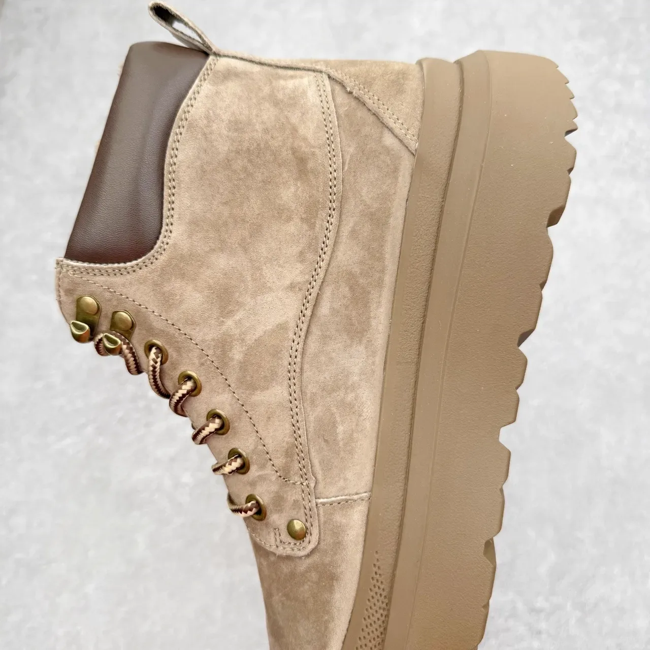 UGG Beige Suede Platform Lace-Up Boot 2