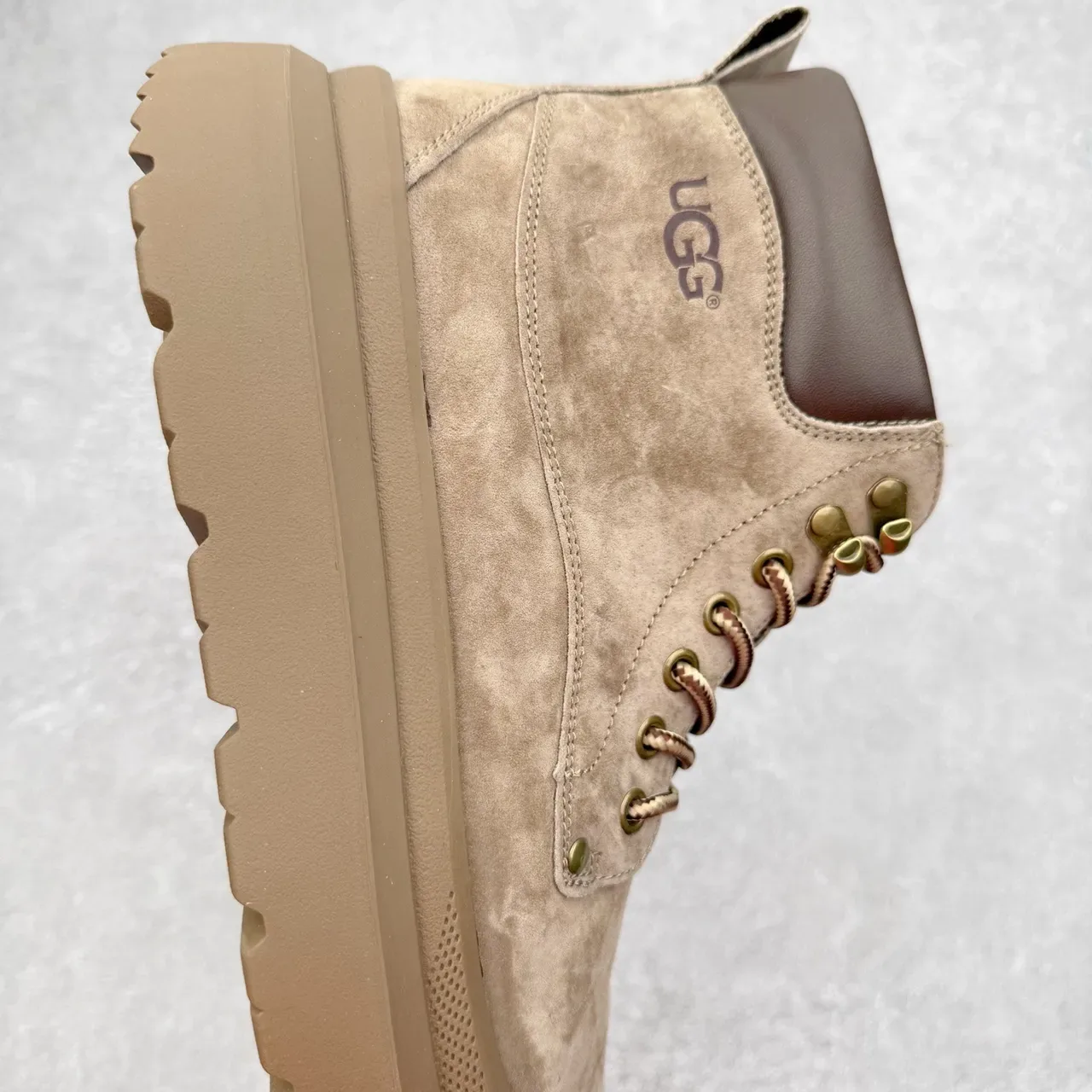 UGG Beige Suede Platform Lace-Up Boot 3