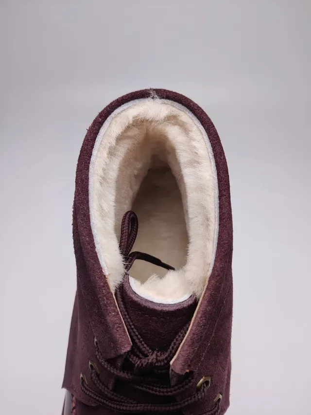 UGG Burgundy Brown Suede Upper Shearling-Lined Ankle Boots 14