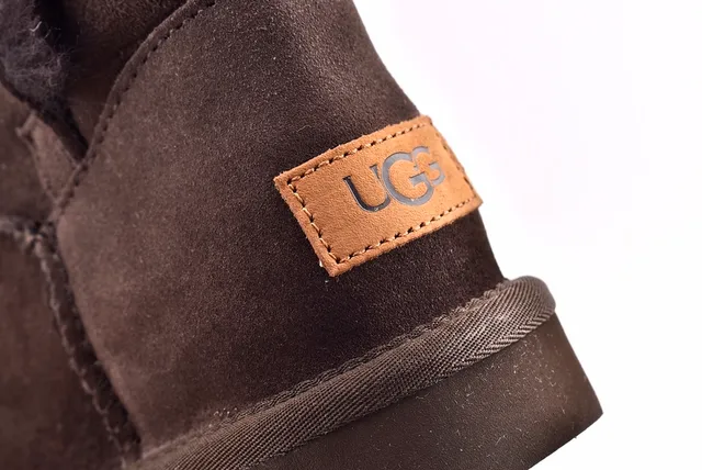 UGG Classic Mini Brown Suede Shearling-Lined Snow Boots 5