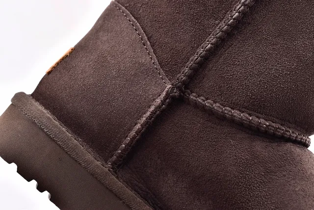 UGG Classic Mini Brown Suede Shearling-Lined Snow Boots 6