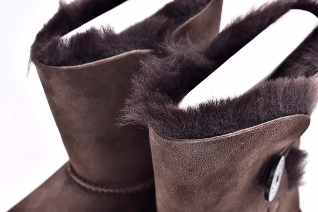 UGG Classic Mini Brown Suede Shearling-Lined Snow Boots 11