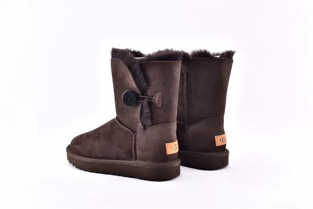 UGG Classic Mini Brown Suede Shearling-Lined Snow Boots 14
