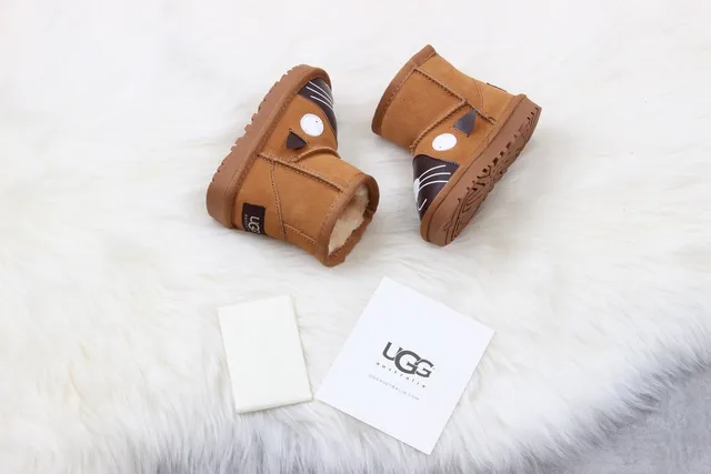 UGG Classic Mini Cat Face Brown Snow Boots 3