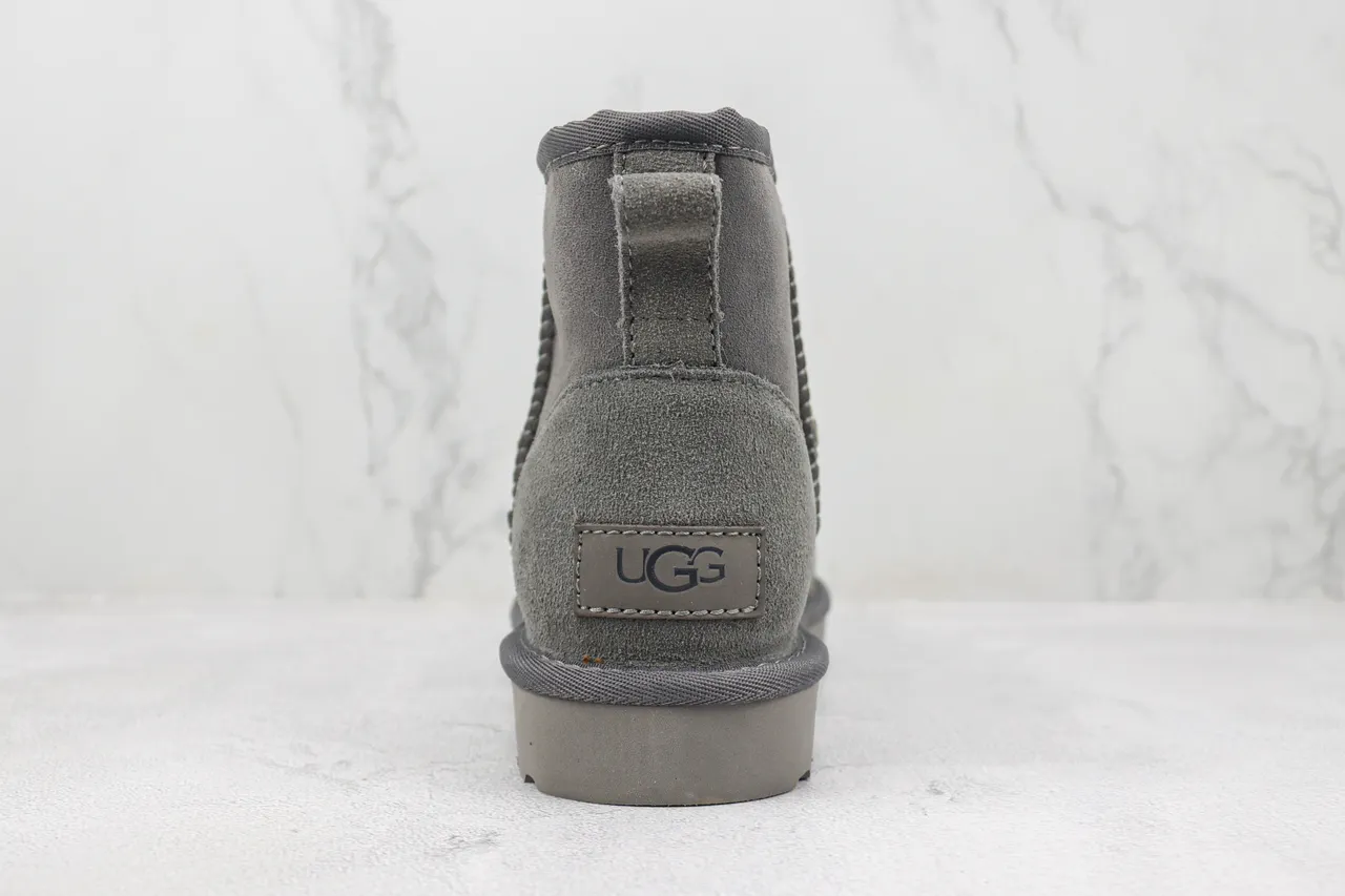 UGG Classic Mini Charcoal Gray Snow Boots 6