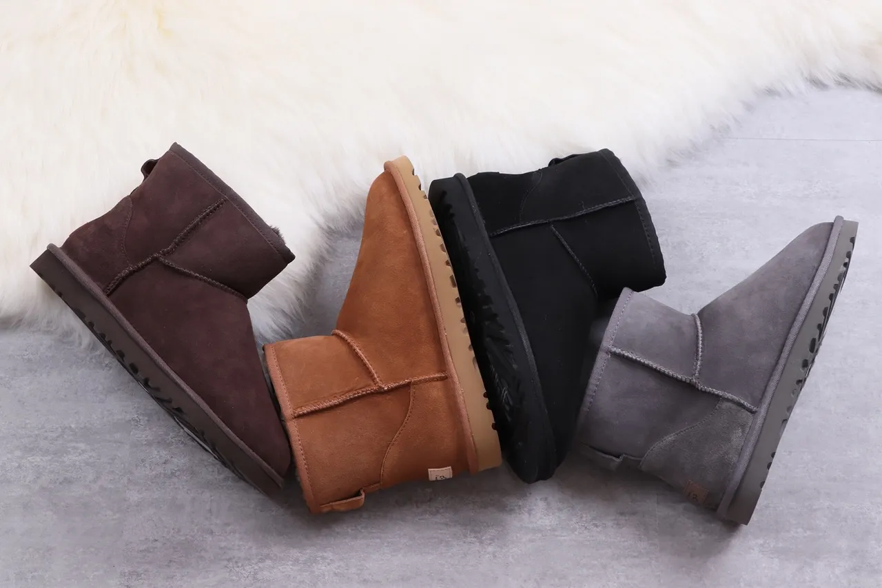 UGG Classic Mini Shearling-Lined Suede Snow Boots 3