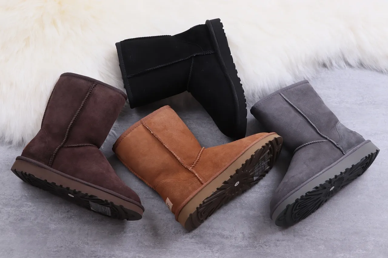 UGG Classic Mini Shearling-Lined Suede Snow Boots 4