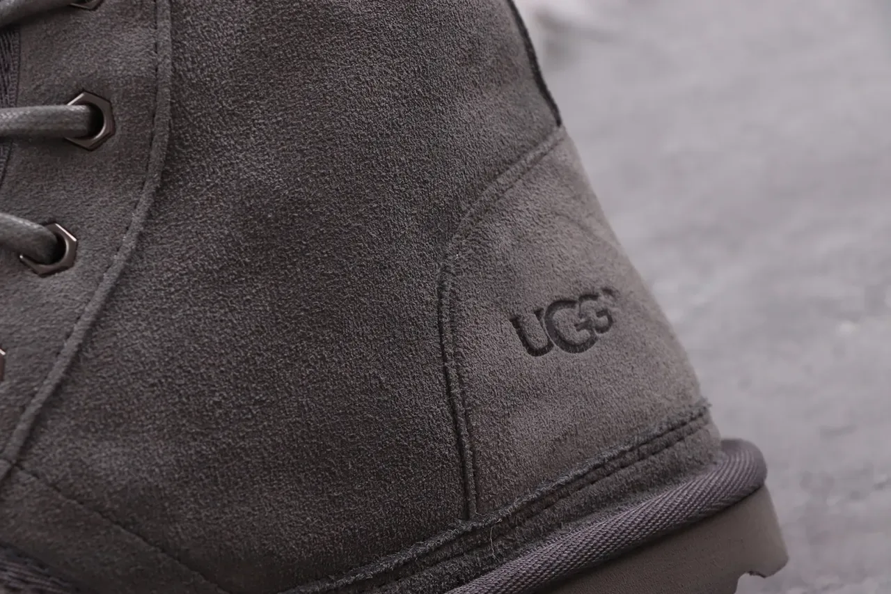 UGG Gray Suede Upper Lace-Up Front Snow Boots 8