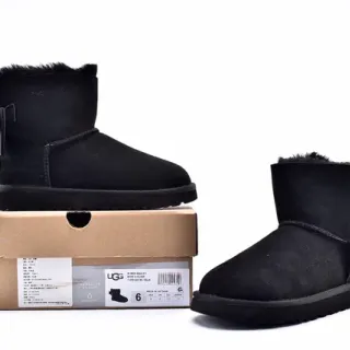 UGG Mini Bailey Bow II काले बर्फ के जूते