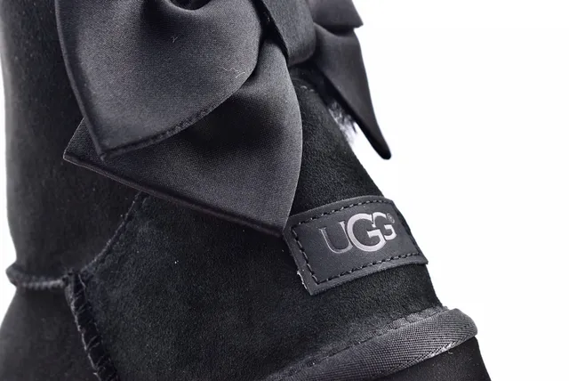 UGG Mini Bailey Bow II Black Snow Boots 6