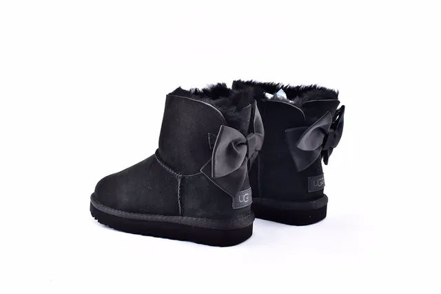 UGG Mini Bailey Bow II Black Snow Boots 14