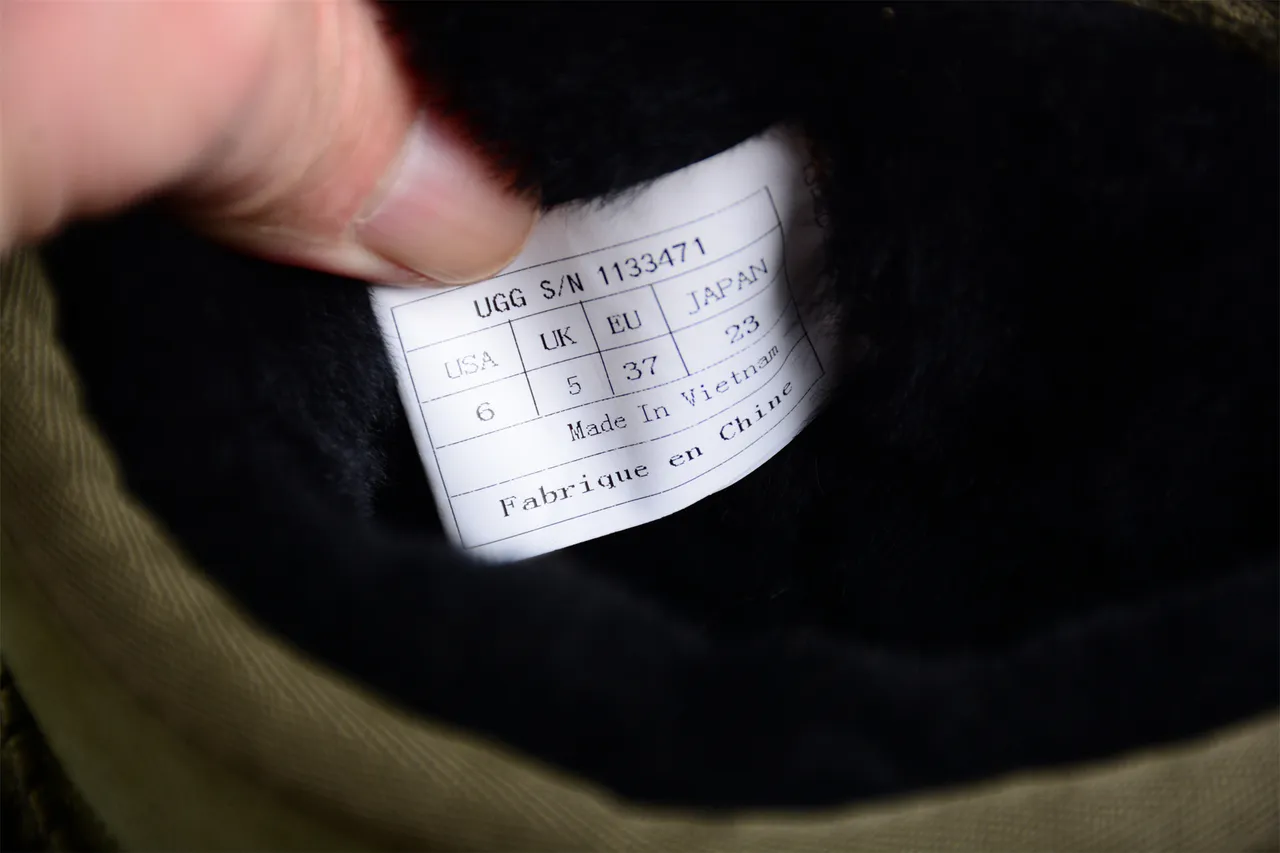 UGG Snow Boot Army Green Black Olive Suede Dual Webbing Straps Snow Boots 3