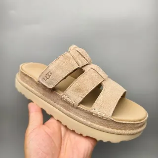 UGG Tasman বেজ সুয়েড ডাবল-স্ট্র্যাপ প্ল্যাটফর্ম ক্যাজুয়াল স্যান্ডাল