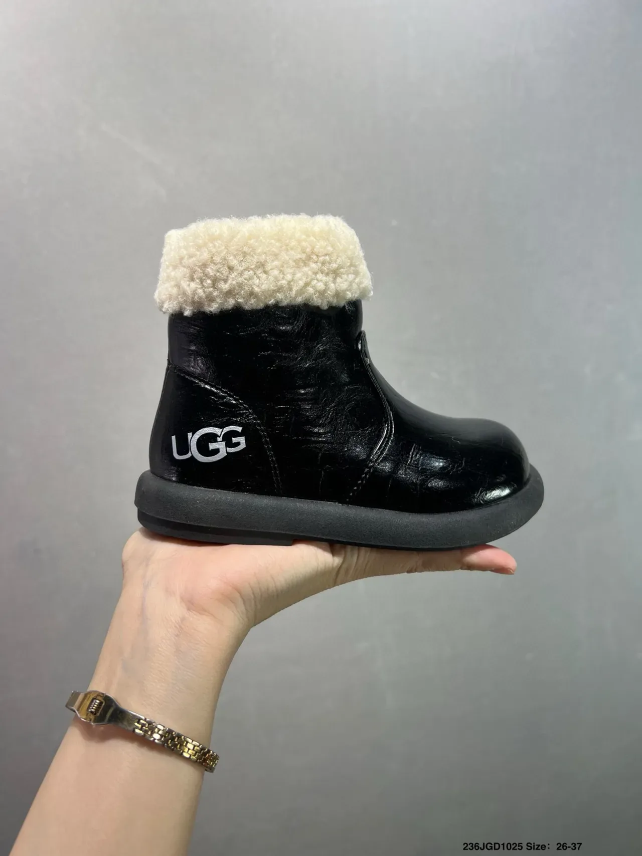 UGG Tasman Black Shearling-Lined Side-Zip Ankle Boots 9