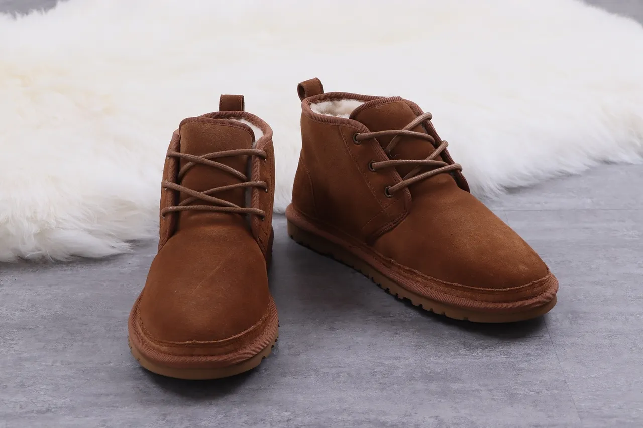 UGG Tasman Chestnut Suede Shearling-Lined Lace-Up Ankle Boots 4