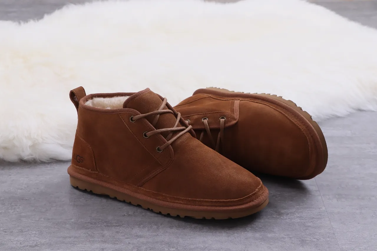 UGG Tasman Chestnut Suede Shearling-Lined Lace-Up Ankle Boots 5