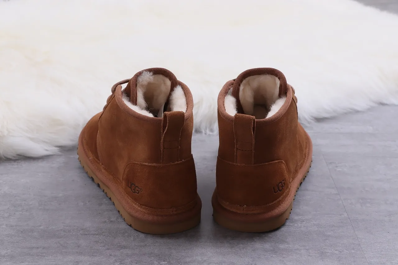 UGG Tasman Chestnut Suede Shearling-Lined Lace-Up Ankle Boots 6