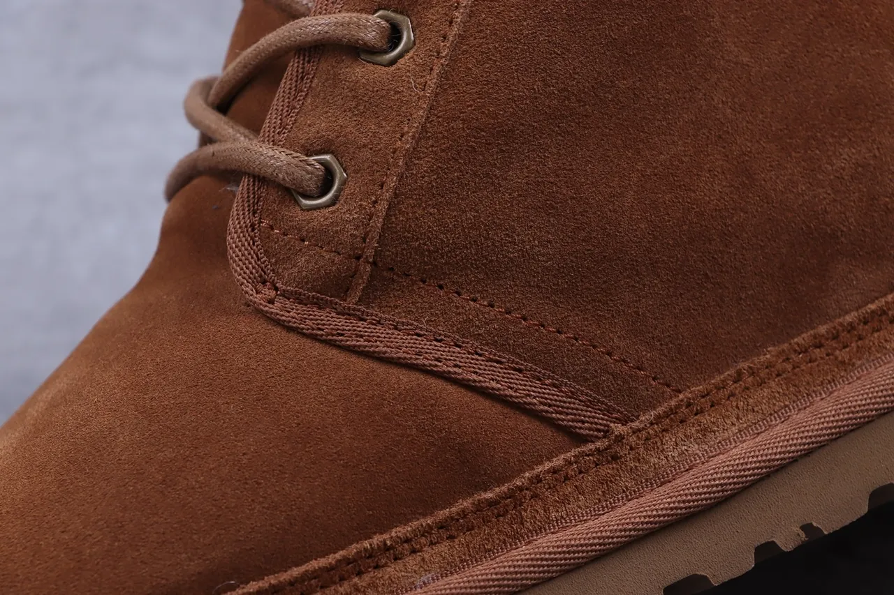 UGG Tasman Chestnut Suede Shearling-Lined Lace-Up Ankle Boots 7