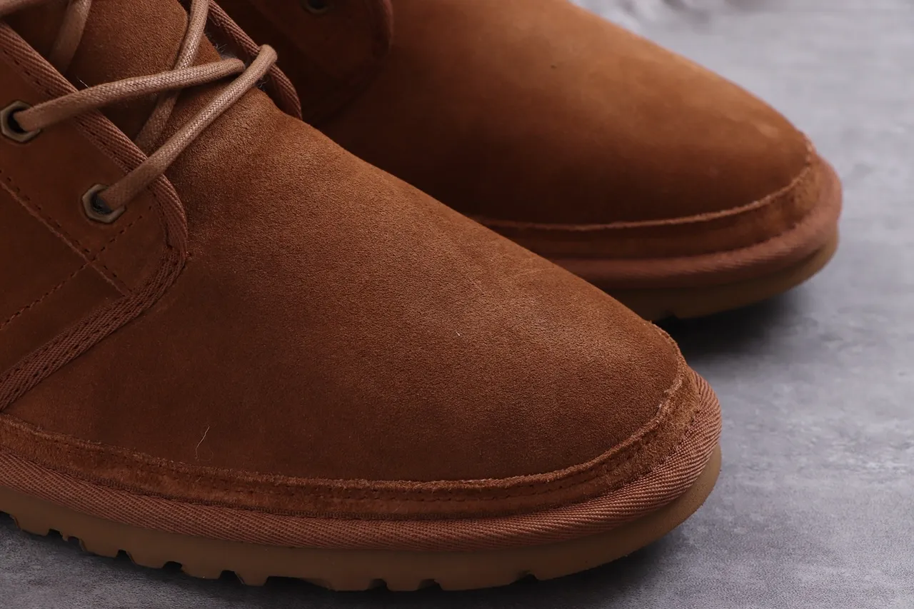 UGG Tasman Chestnut Suede Shearling-Lined Lace-Up Ankle Boots 9