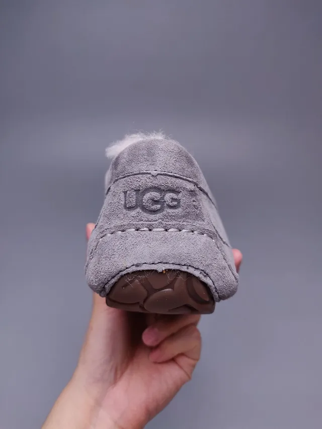 UGG Tasman Gray Suede Shearling-Lined Loafer 3