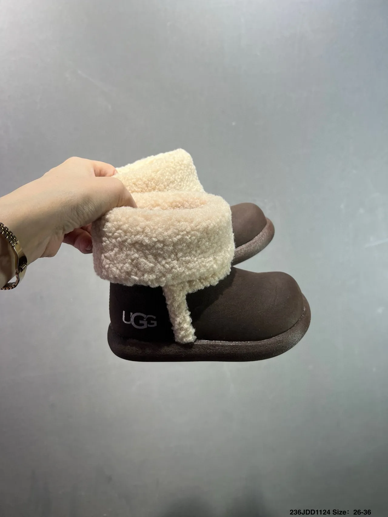 UGG Tasman Tan and Brown Shearling Cuff Snow Boots 6