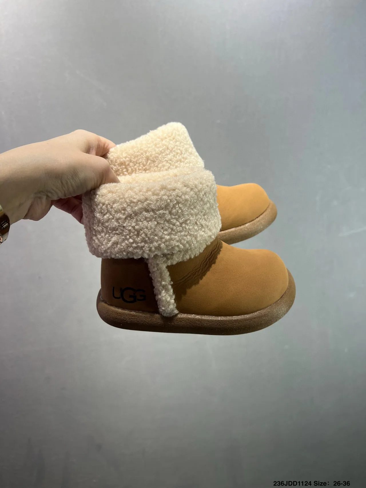UGG Tasman Tan and Brown Shearling Cuff Snow Boots 10