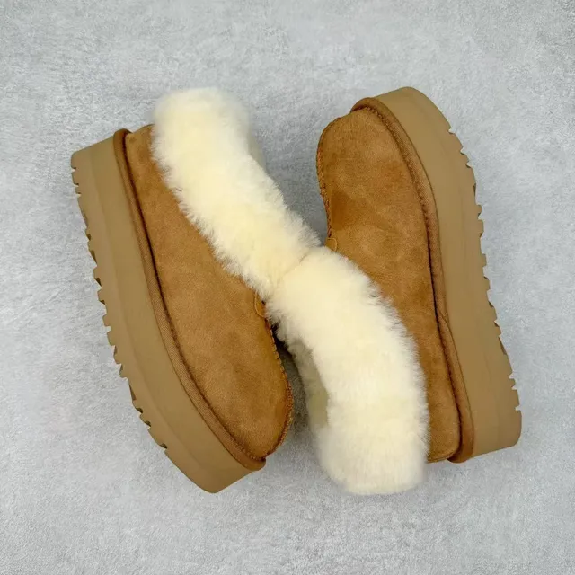 UGG Tasman Tan Shearling-Lined Platform Snow Boots 3