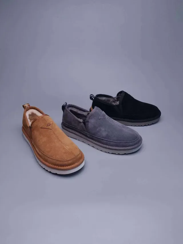 UGG Tasman Tan Suede Shearling-Lined Slip-On Loafers 2