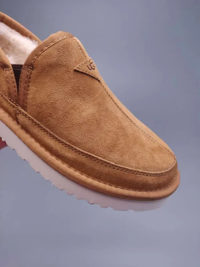 UGG Tasman Tan Suede Shearling-Lined Slip-On Loafers 6