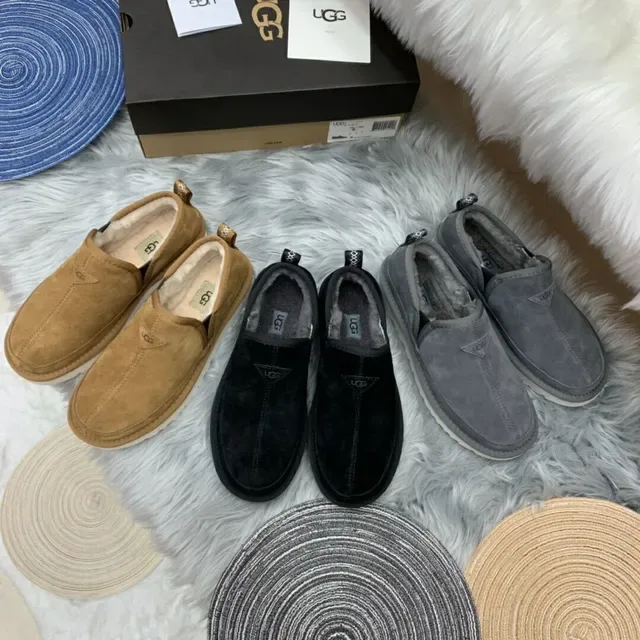 UGG Tasman Tan Suede Shearling-Lined Slip-On Loafers 11