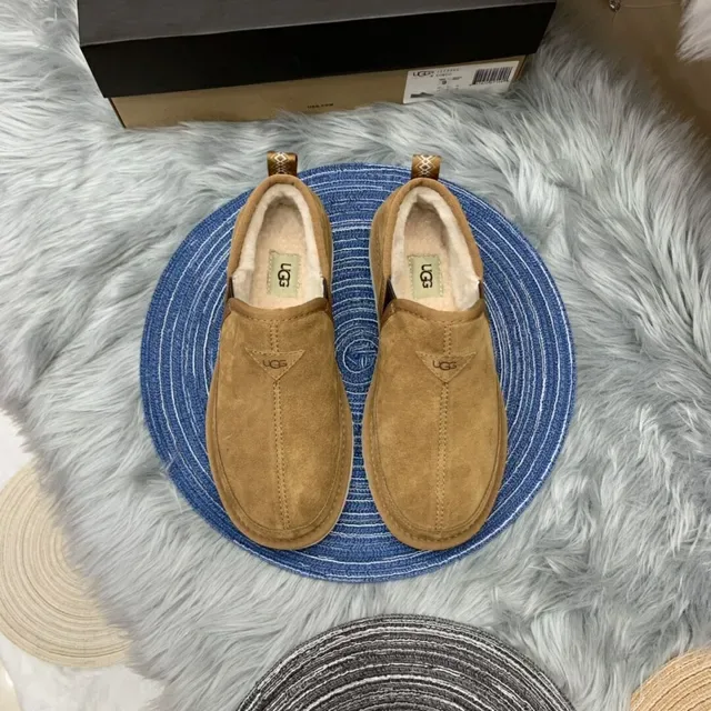UGG Tasman Tan Suede Shearling-Lined Slip-On Loafers 13
