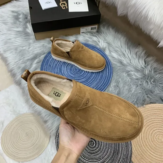UGG Tasman Tan Suede Shearling-Lined Slip-On Loafers 15