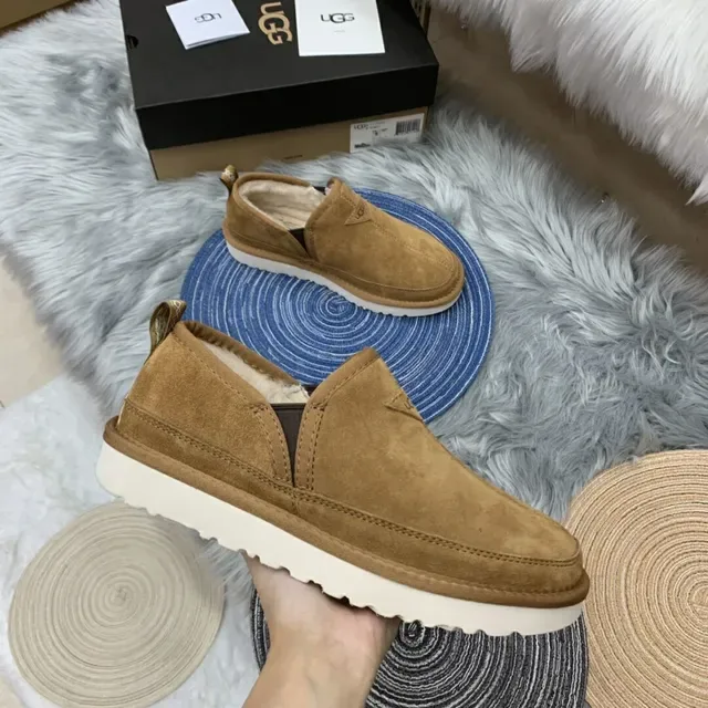 UGG Tasman Tan Suede Shearling-Lined Slip-On Loafers 16