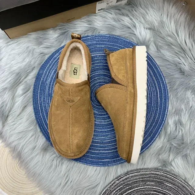 UGG Tasman Tan Suede Shearling-Lined Slip-On Loafers 17