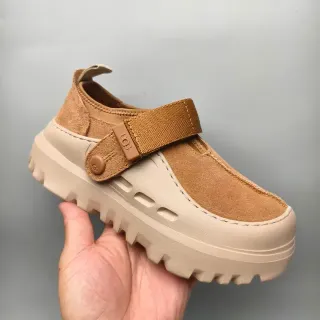 UGG Tasman Tan Suede Strap Clog