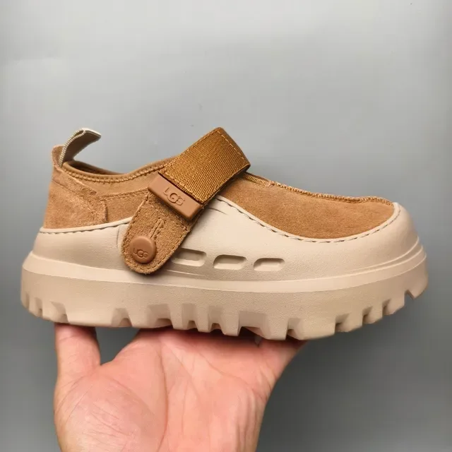 UGG Tasman Tan Suede Strap Clog 2