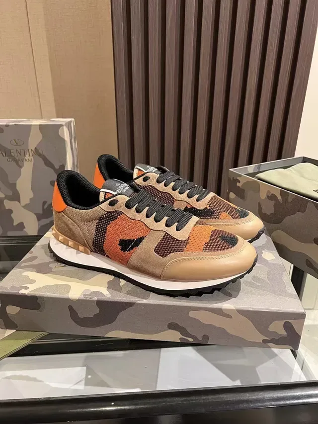 Valentino Camouflage Knit-Suede Lifestyle Sneakers 2