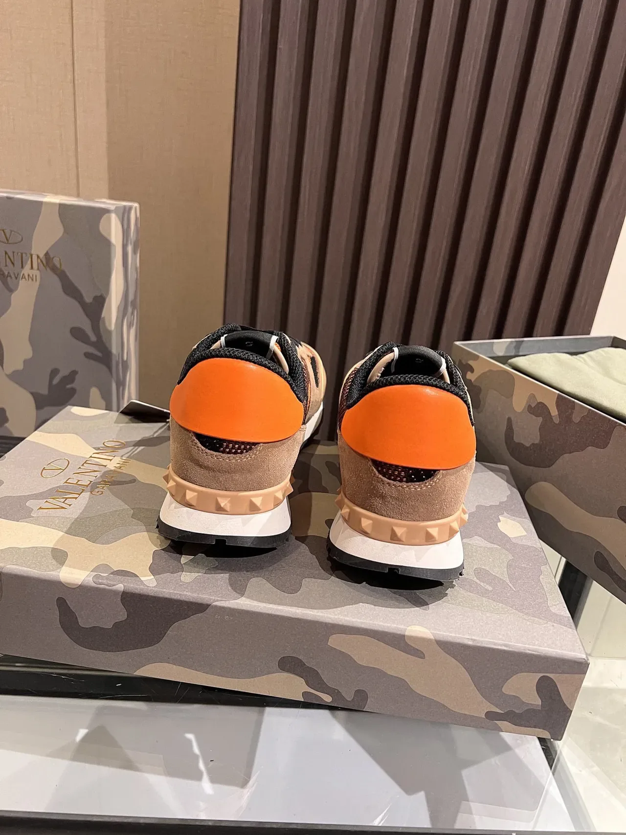 Valentino Camouflage Knit-Suede Lifestyle Sneakers 4